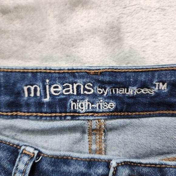 Maurices M. Jeans Womens 8 Blue Vintage Flare Cool Comfort High Rise Slit Hem - Picture 6 of 14